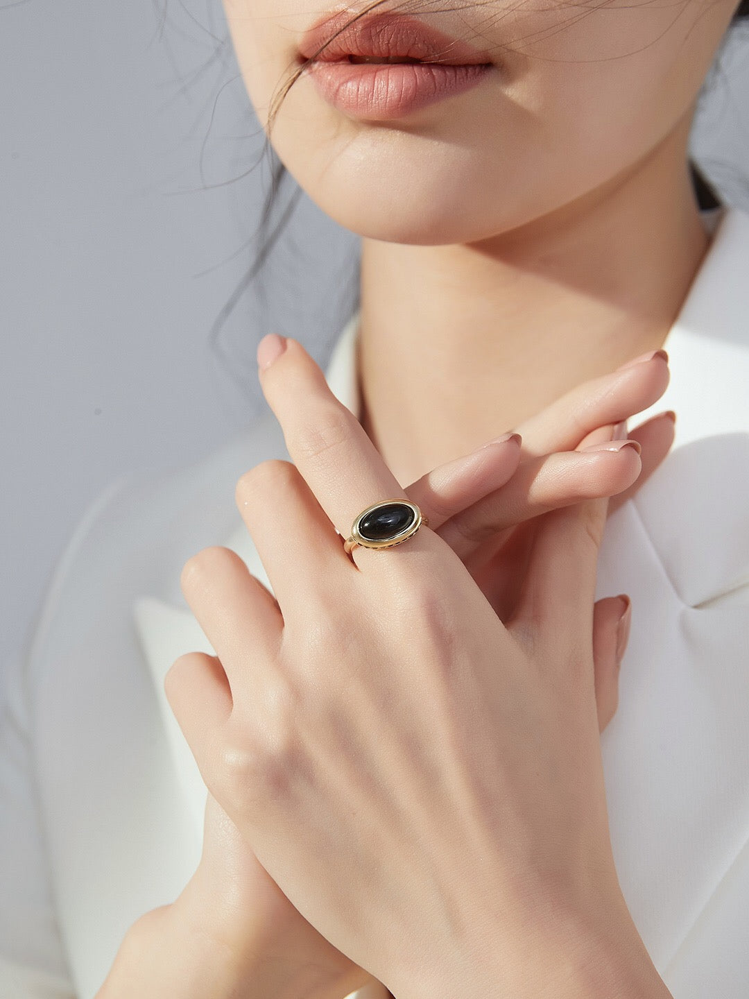 Black Onyx Oval Ring