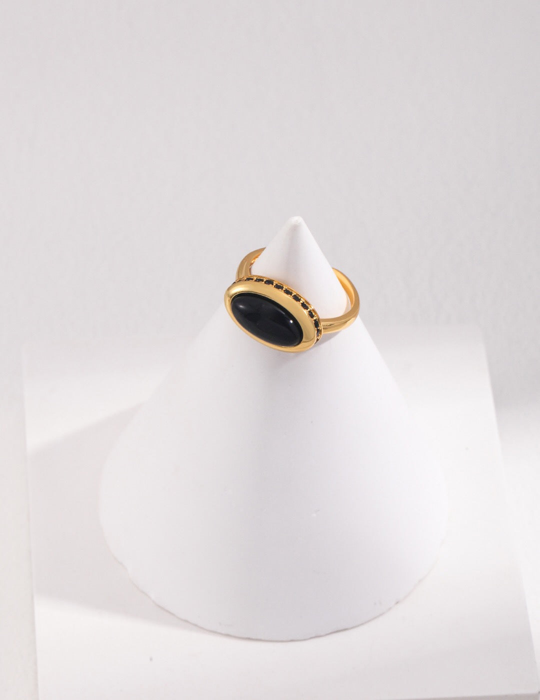 Black Onyx Oval Ring