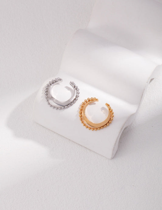 Irregular Rings With Beaded Chain Ring